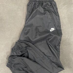 Nike Swish Black Windbreaker Track Pants Medium Parachute